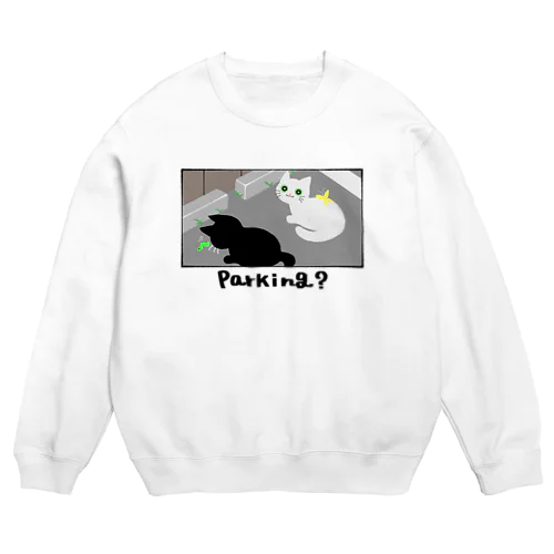 駐車場の猫ちゃん Crew Neck Sweatshirt