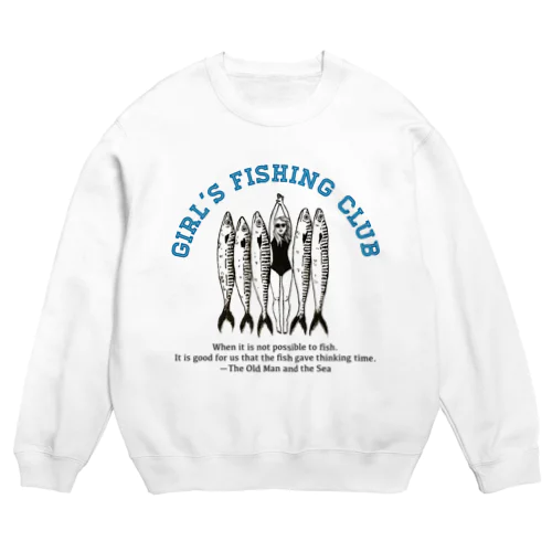 girl's fishing club Crew Neck Sweatshirt