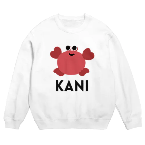 カニ〈文字黒〉  Crew Neck Sweatshirt