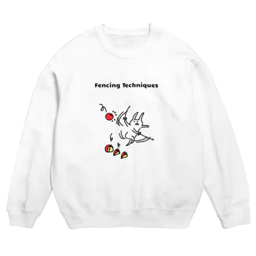 フェンシング　うさぎりんご Crew Neck Sweatshirt