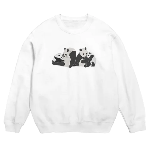 寄り添う　親子パンダ Crew Neck Sweatshirt