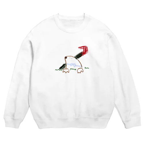 背負うモグラ Crew Neck Sweatshirt