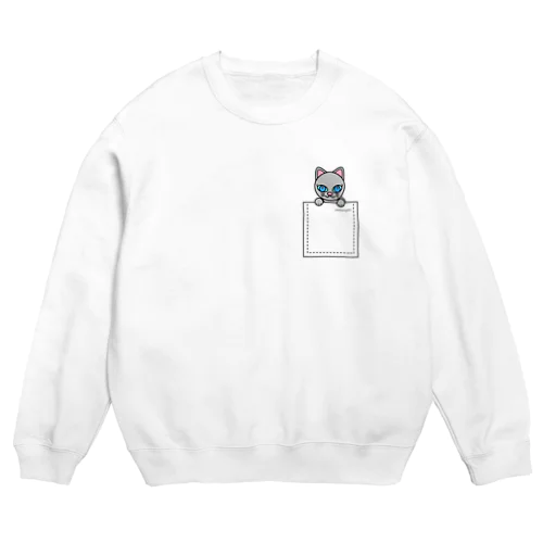 ねこ　pokenyan　ロシにゃん Crew Neck Sweatshirt