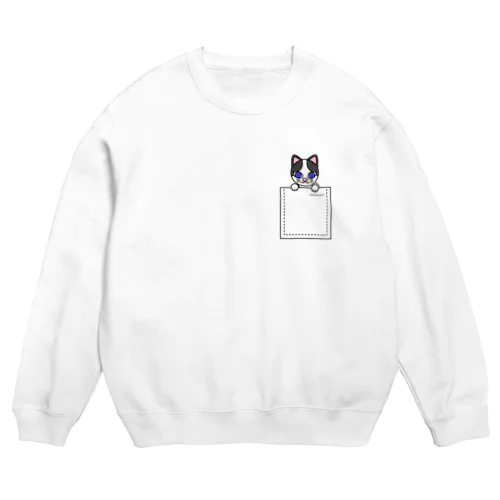 ねこ　pokenyan　ハチにゃん Crew Neck Sweatshirt