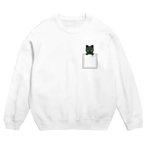 ねこ　pokenyan くろにゃん Crew Neck Sweatshirt