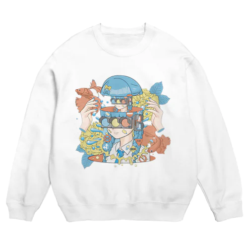 KAWAII girl collage Crew Neck Sweatshirt