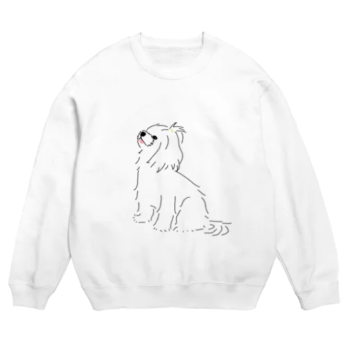 おすわりマルチーズ犬 Crew Neck Sweatshirt