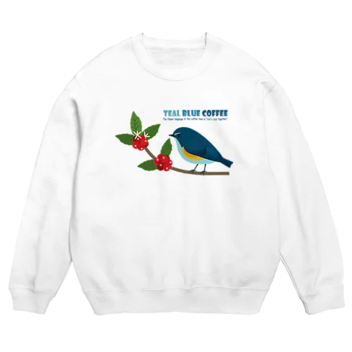 Teal Blue Bird Crew Neck Sweatshirt