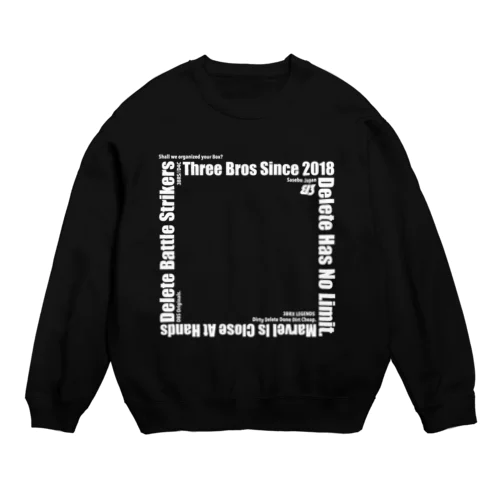 3BROS. -DBS- スウェット黒他 Crew Neck Sweatshirt