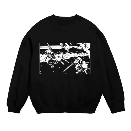 白版＿巌流島の闘い(the duel at Ganryu-jima Island) Crew Neck Sweatshirt