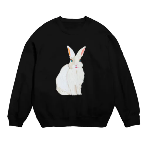 フワフワうさぎ（白） Crew Neck Sweatshirt