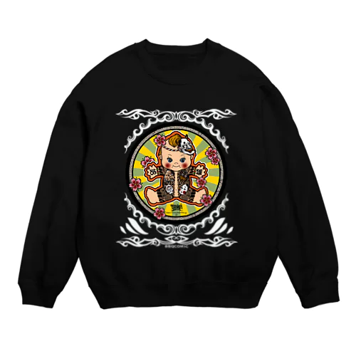 胸割りちゃん 般若面 面チラシ Crew Neck Sweatshirt