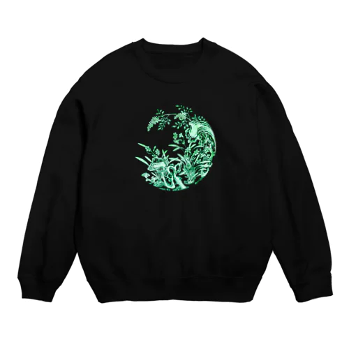 水仙と岩の皿（景徳鎮）フチ無し Crew Neck Sweatshirt