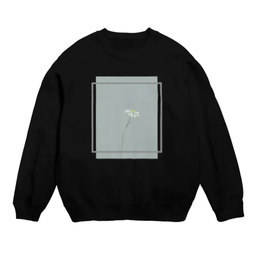 *white flower* gray green blue Crew Neck Sweatshirt