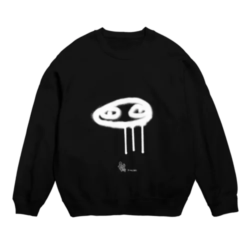 goo スプレーロゴ(白) Crew Neck Sweatshirt