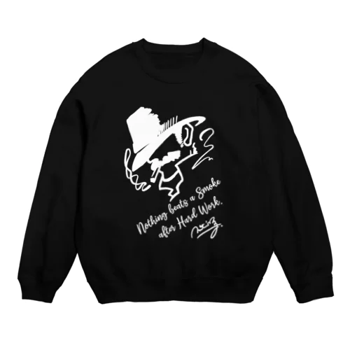 至福の一服（白） Crew Neck Sweatshirt