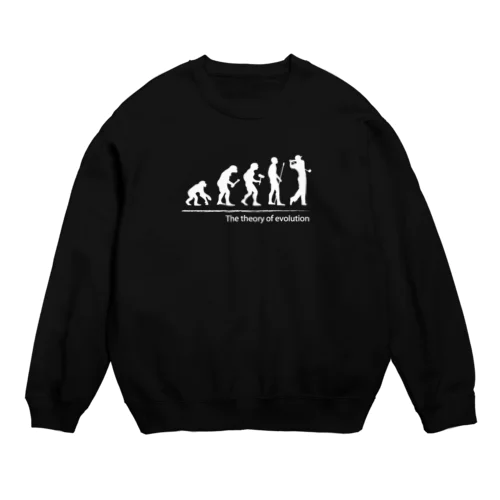 The theory of evolution (Golf) wh Crew Neck Sweatshirt