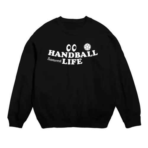 ハンドボール・目玉・白・HANDBALL・デザイン・Tシャツ・送球・男子・女子・得点・ボール・選手・ポジション・応援・スポーツ・かっこいい・かわいい・ステップシュート・有望・確実 スウェット