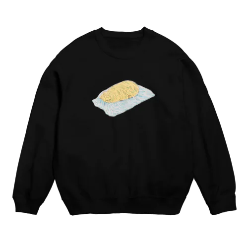 ビニールの下でごめん寝する茶トラ猫 Crew Neck Sweatshirt