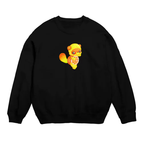 フルーツアニマル　オレンジタヌキ Crew Neck Sweatshirt