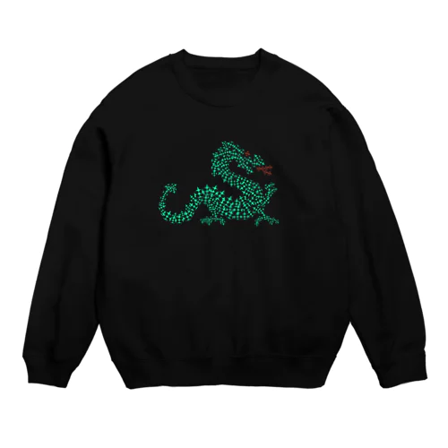 Fire dragon-02 turquoise Crew Neck Sweatshirt