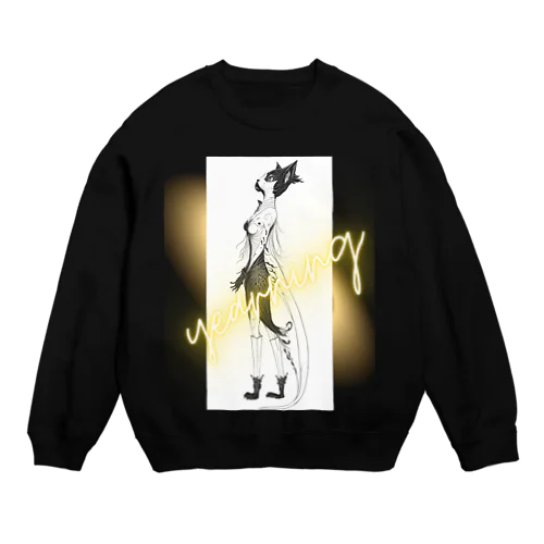 猫の妖精は未知の世界に憧れている！ Cat fairies yearn for the unknown! Crew Neck Sweatshirt