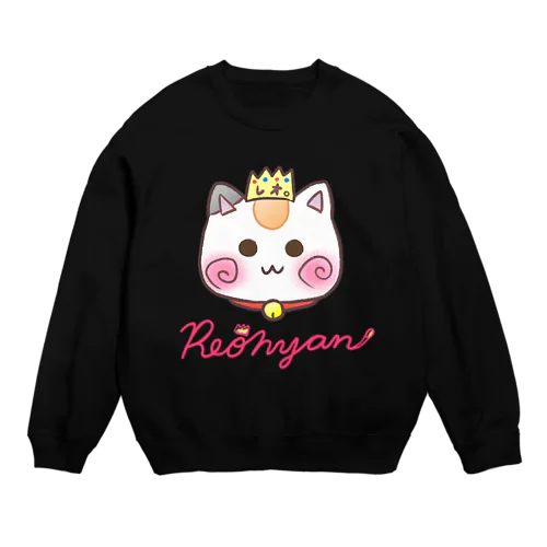 (ピンクロゴ)【顔だけのれぉにゃん】 Crew Neck Sweatshirt