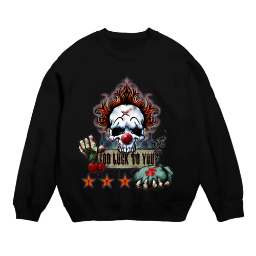 ゾンビピエロ🤡GOD LUCK💀 Crew Neck Sweatshirt