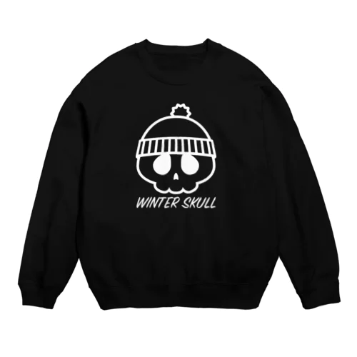 ウィンタースカル ニットキャップドクロ ホワイト Crew Neck Sweatshirt