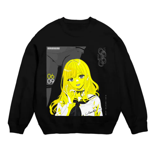 SKY-CLOUD-SEA 06/09 線画 ガールズイラスト Crew Neck Sweatshirt