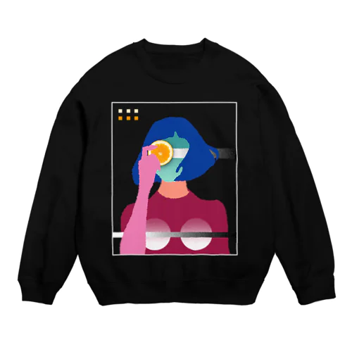 Orange Girl (black base) Crew Neck Sweatshirt