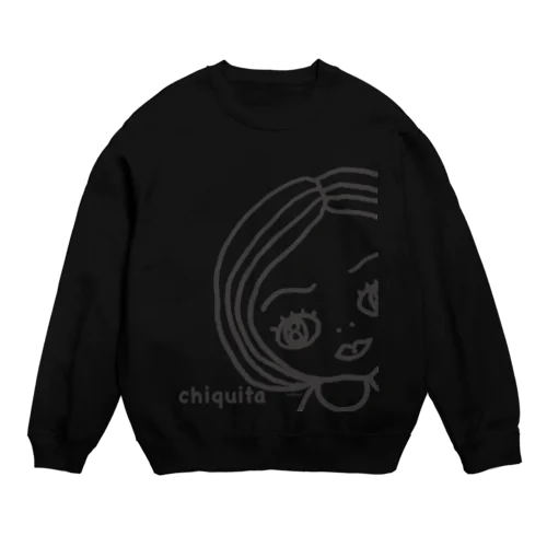 チキータちゃんモノクロ Crew Neck Sweatshirt