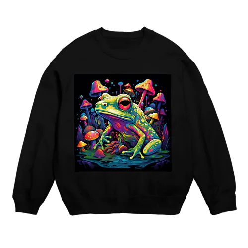 きのことカエル Crew Neck Sweatshirt