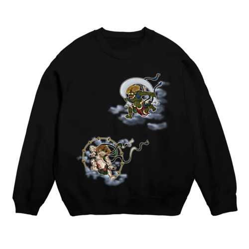 風神雷神図イラスト スウェット Crew Neck Sweatshirt