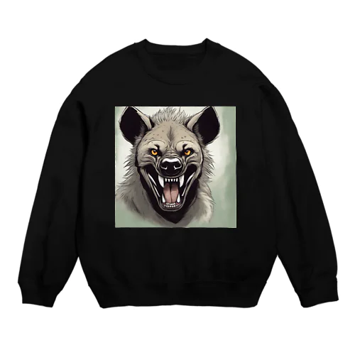 動物シリーズ24：ハイエナ Crew Neck Sweatshirt