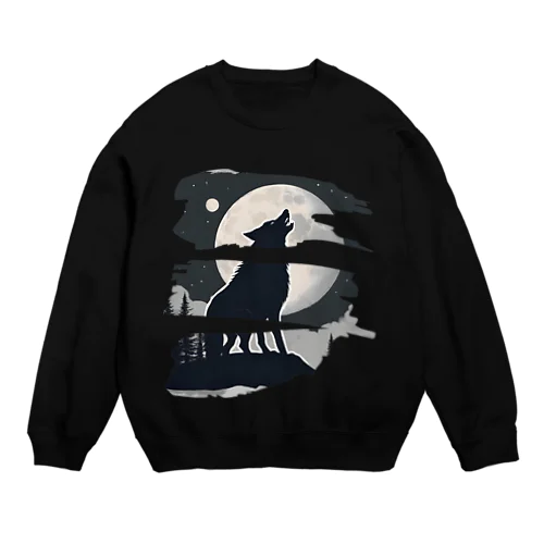 月と狼 Crew Neck Sweatshirt