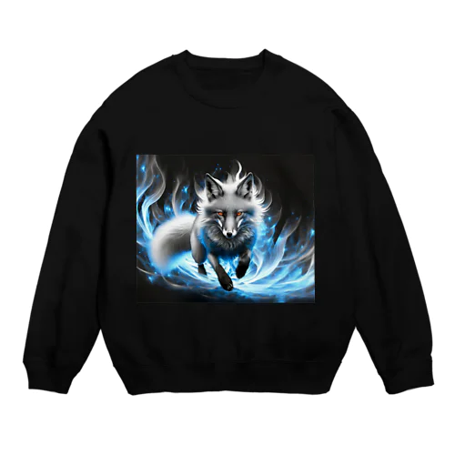 炎を駆ける銀狐 Crew Neck Sweatshirt