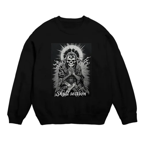 太陽に祈るドクロ Crew Neck Sweatshirt