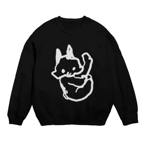 うし　ちらみ　白線 Crew Neck Sweatshirt