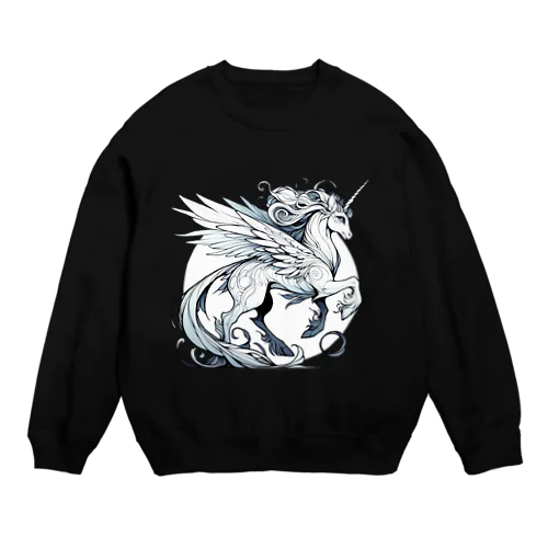 伝承のささやき: 神秘的なユニコーン Crew Neck Sweatshirt