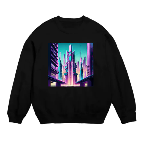 サイバーパンク都市 Crew Neck Sweatshirt