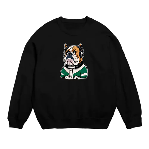 音楽を聴くお犬様 Crew Neck Sweatshirt