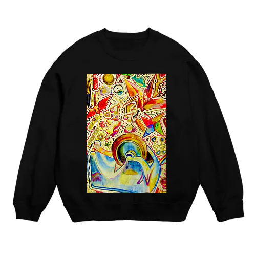 カラフルな小物がいっぱいある模様 Crew Neck Sweatshirt