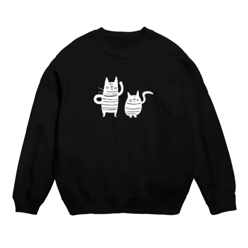 くろねこずホワイト Crew Neck Sweatshirt