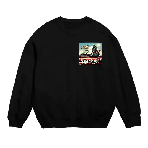 ゴリラのThank you！（赤い車①） Crew Neck Sweatshirt