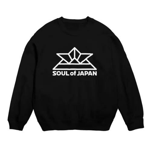 ソウルオブジャパン 折り紙の兜デザイン 大和魂 日本 ホワイト Crew Neck Sweatshirt