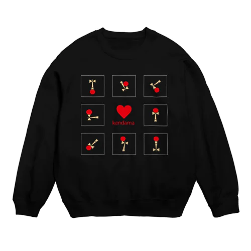 けん玉らぶ（赤/白枠） Crew Neck Sweatshirt