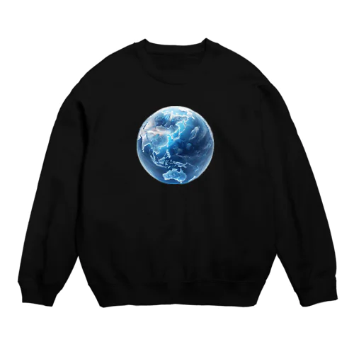 地球_ガラス玉 Crew Neck Sweatshirt