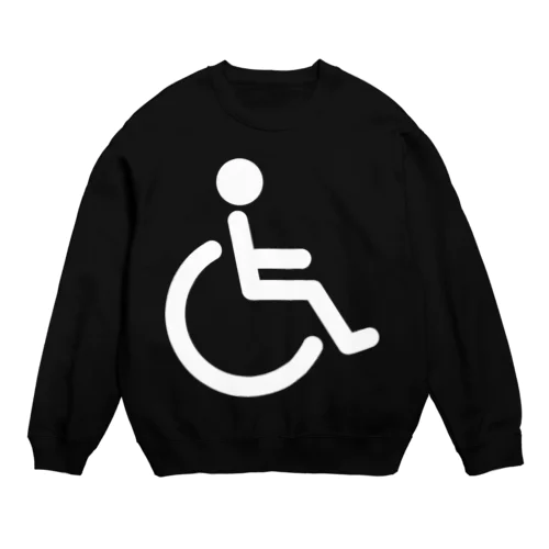 車椅子マーク（白） Crew Neck Sweatshirt