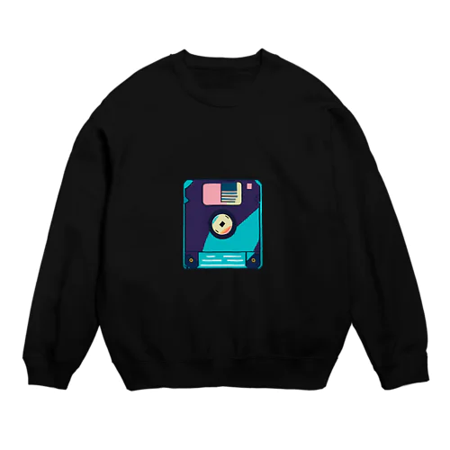 レトロなネオンフロッピー Crew Neck Sweatshirt